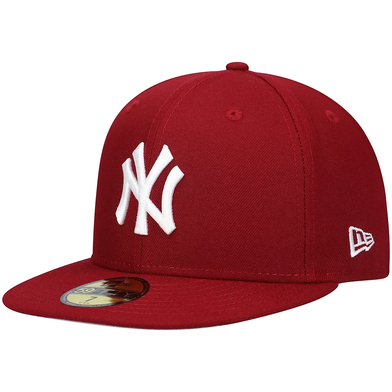 Men's New Era Maroon New York Yankees White Logo 59FIFTY Fitted Hat