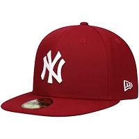 Men's New Era Maroon New York Yankees White Logo 59FIFTY Fitted Hat