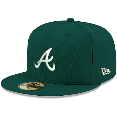Men's New Era Green Atlanta Braves White Logo 59FIFTY Fitted Hat