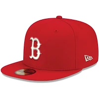Men's New Era Red Boston Red Sox White Logo 59FIFTY Fitted Hat