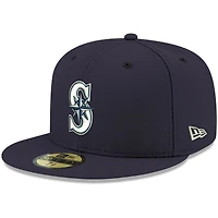 Men's New Era Navy Seattle Mariners White Logo 59FIFTY Fitted Hat