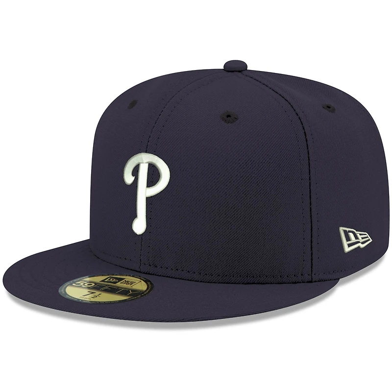 Men's New Era Navy Philadelphia Phillies White Logo 59FIFTY Fitted Hat