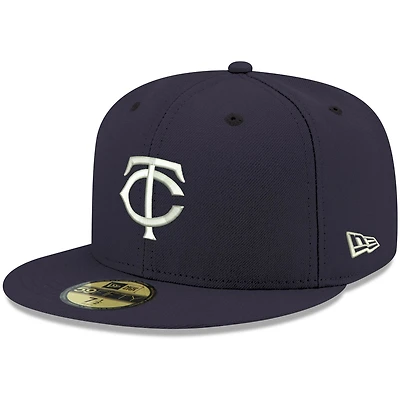 Men's New Era Navy Minnesota Twins White Logo 59FIFTY Fitted Hat