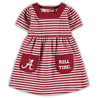 Girl's Toddler Crimson Alabama Tide Striped Dress with Pockets