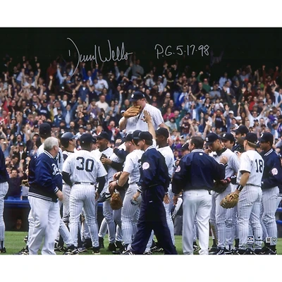 David Wells New York Yankees Autographed 16" x 20" Perfect Game Carry Off Photograph with "PG 5-17-98" Inscription
