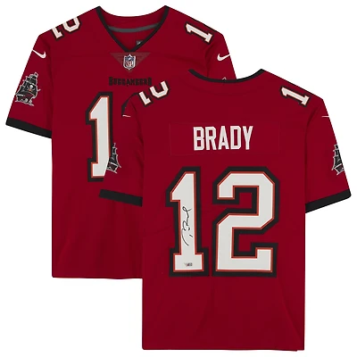 Tom Brady Tampa Bay Buccaneers Autographed Super Bowl LV Champions Red Nike Limited Jersey