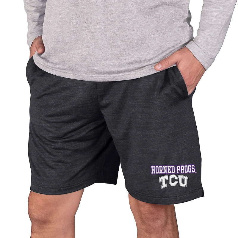 Men's Concepts Sport Charcoal TCU Horned Frogs Bullseye Knit Jam Shorts