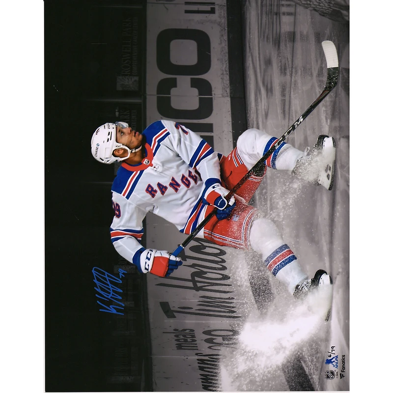 K'Andre Miller New York Rangers Autographed 11" x 14" White Jersey Spotlight Photograph - Limited Edition of 79