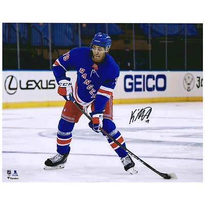K'Andre Miller New York Rangers Autographed 16'' x 20'' NHL Debut Skating Photograph