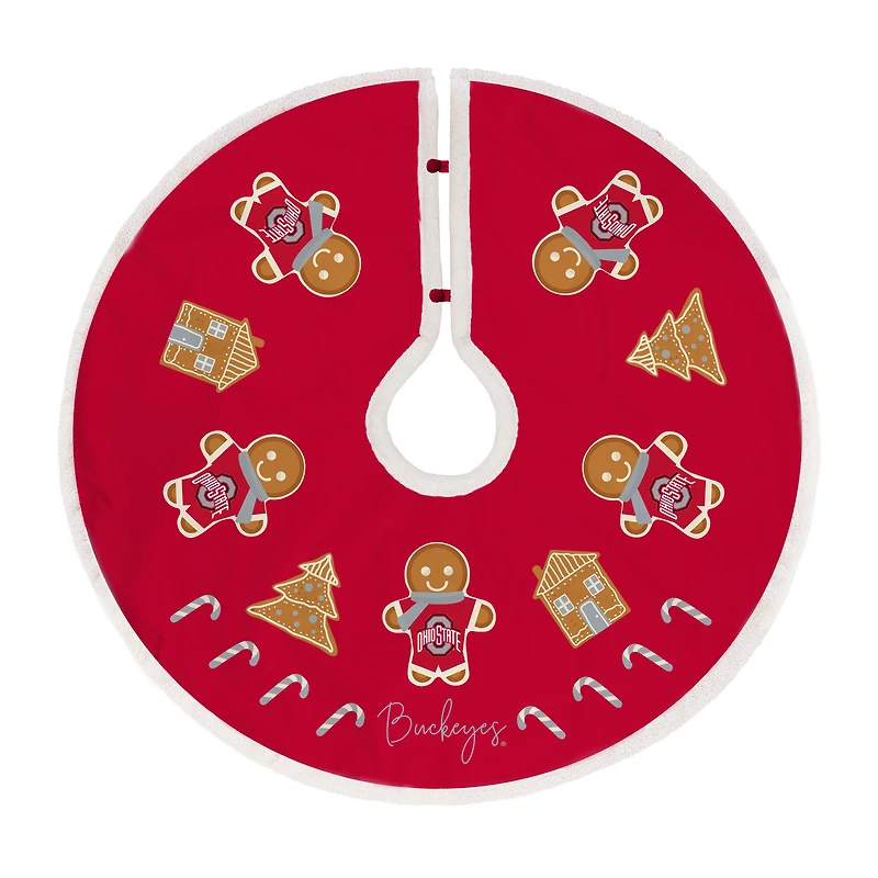 Ohio State Buckeyes Gingerbread Tree Skirt
