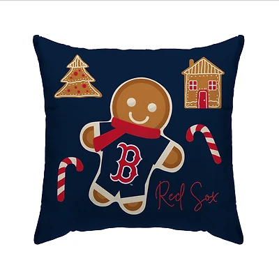 Boston Red Sox Gingerbread Holiday 20'' x 20'' Pillow Cover