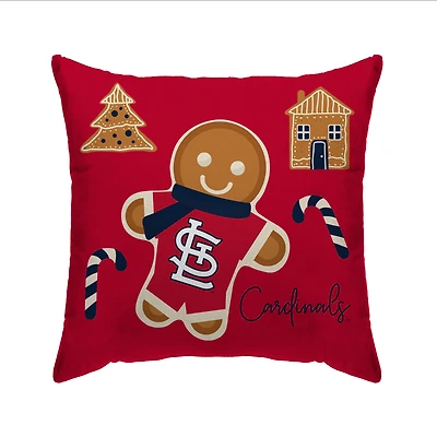 St. Louis Cardinals Gingerbread Holiday 20'' x 20'' Pillow Cover
