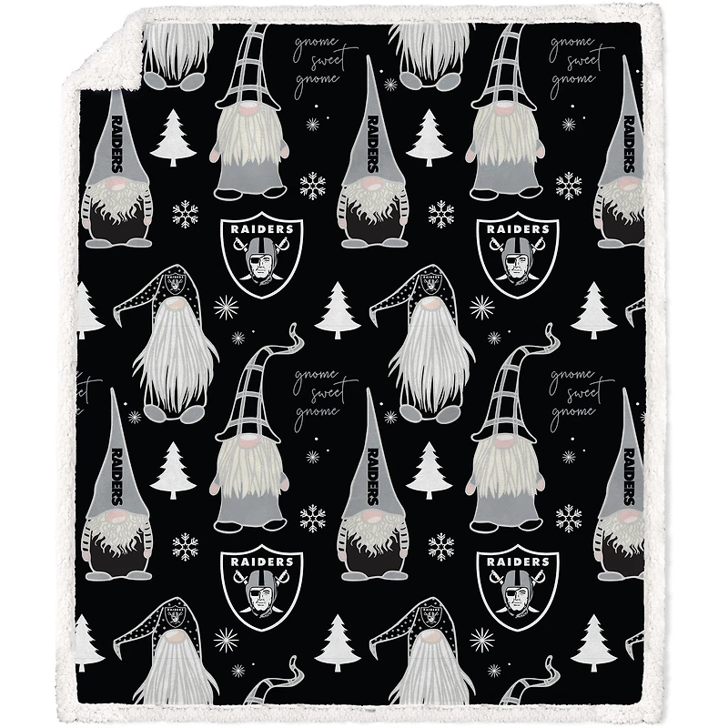 Las Vegas Raiders 70'' x 60'' Holiday Gnome Throw Blanket