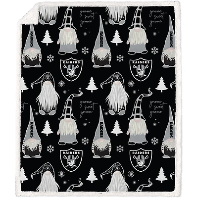 Las Vegas Raiders 70'' x 60'' Holiday Gnome Throw Blanket