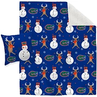 Florida Gators Holiday Reindeer Blanket and Pillow Combo Set