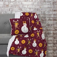 Washington Football Team Holiday Reindeer Blanket and Pillow Combo Set