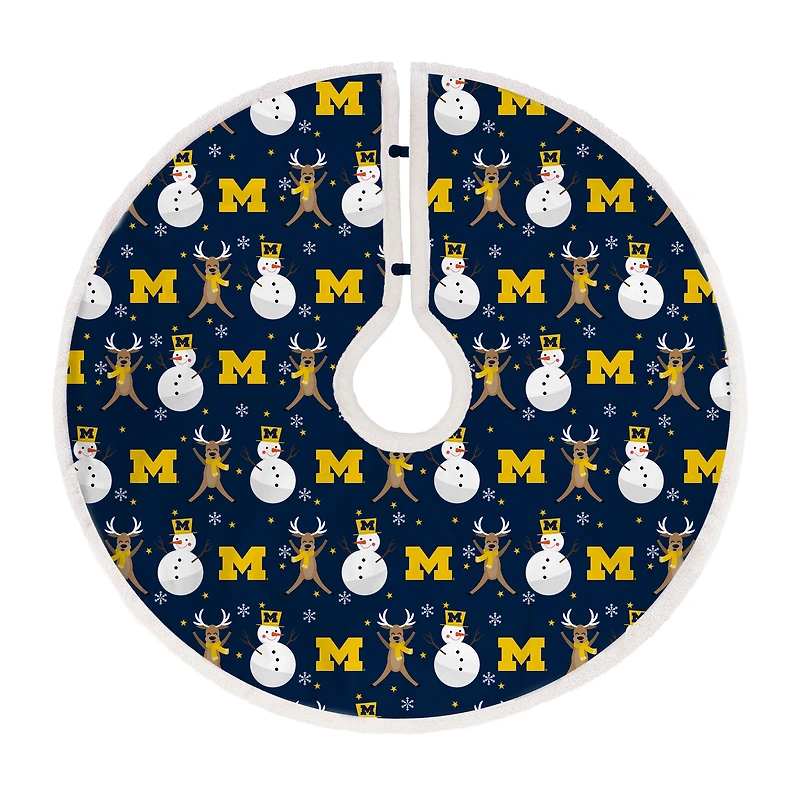 Michigan Wolverines Reindeer Tree Skirt