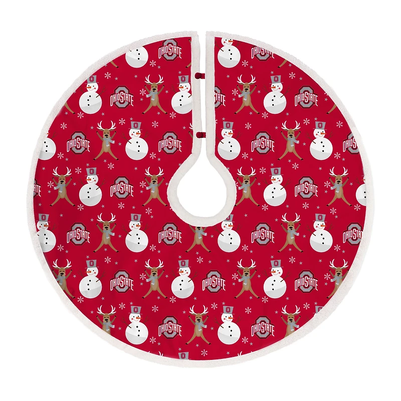 Ohio State Buckeyes Reindeer Tree Skirt