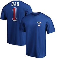 Men's Royal Texas Rangers Number One Dad T-Shirt