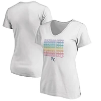 Women's White Kansas City Royals City Pride V-Neck T-Shirt