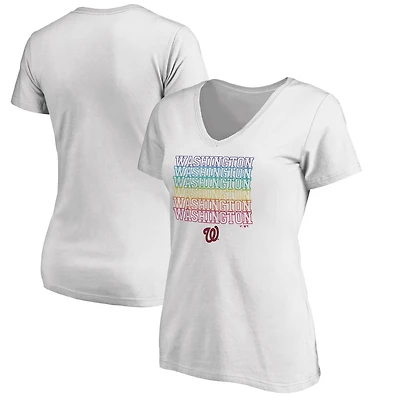 Women's White Washington Nationals City Pride V-Neck T-Shirt