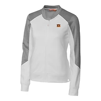 Women's Cutter & Buck White Cincinnati Bengals Pop Fly Full-Zip Jacket