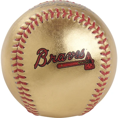 Atlanta Braves Rawlings Gold Leather Baseball