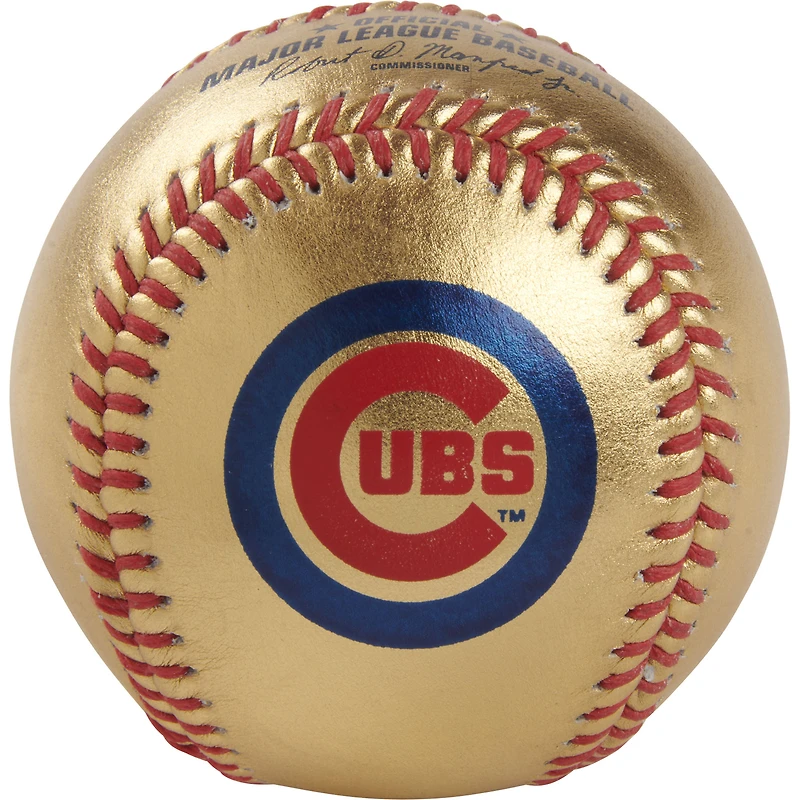 Chicago Cubs Rawlings Gold Leather Baseball