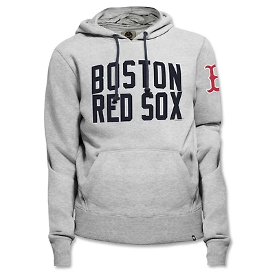 Men's '47 Gray Boston Red Sox Gamebreak Cross Check Pullover Hoodie