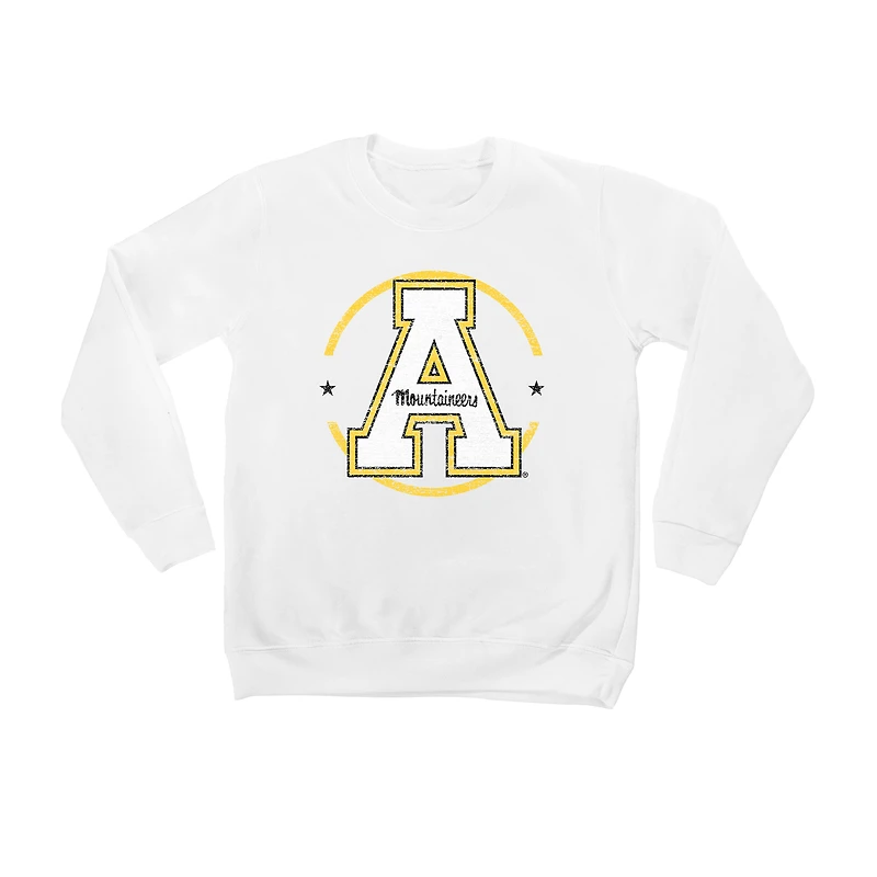 Youth White Appalachian State Mountaineers End Zone Pullover Sweatshirt