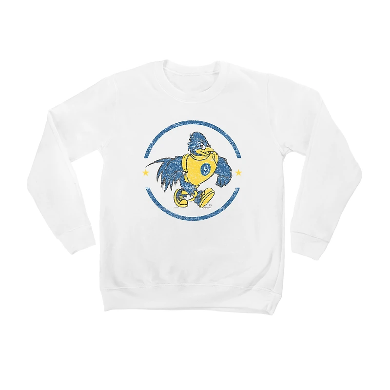 Youth White Delaware Fightin' Blue Hens End Zone Pullover Sweatshirt