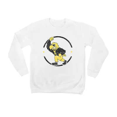 Youth White Iowa Hawkeyes End Zone Pullover Sweatshirt