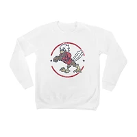 Youth White Liberty Flames End Zone Pullover Sweatshirt
