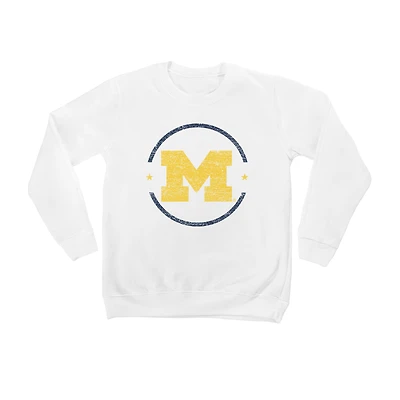 Youth White Michigan Wolverines End Zone Pullover Sweatshirt