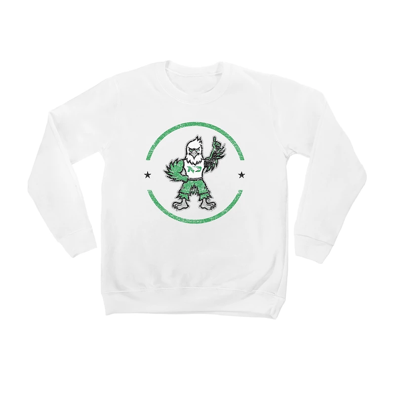 Youth White North Dakota End Zone Pullover Sweatshirt