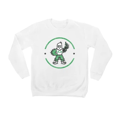 Youth White North Dakota End Zone Pullover Sweatshirt