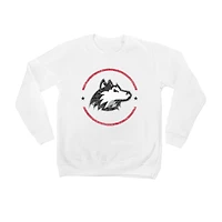 Youth White Northern Illinois Huskies End Zone Pullover Sweatshirt