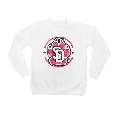 Youth White South Dakota Coyotes End Zone Pullover Sweatshirt