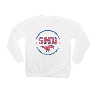 Youth White SMU Mustangs End Zone Pullover Sweatshirt