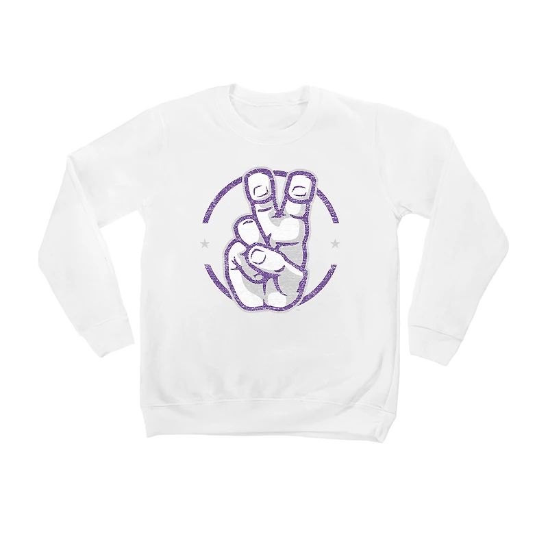 Youth White TCU Horned Frogs End Zone Pullover Sweatshirt