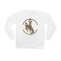 Youth White Wyoming Cowboys End Zone Pullover Sweatshirt