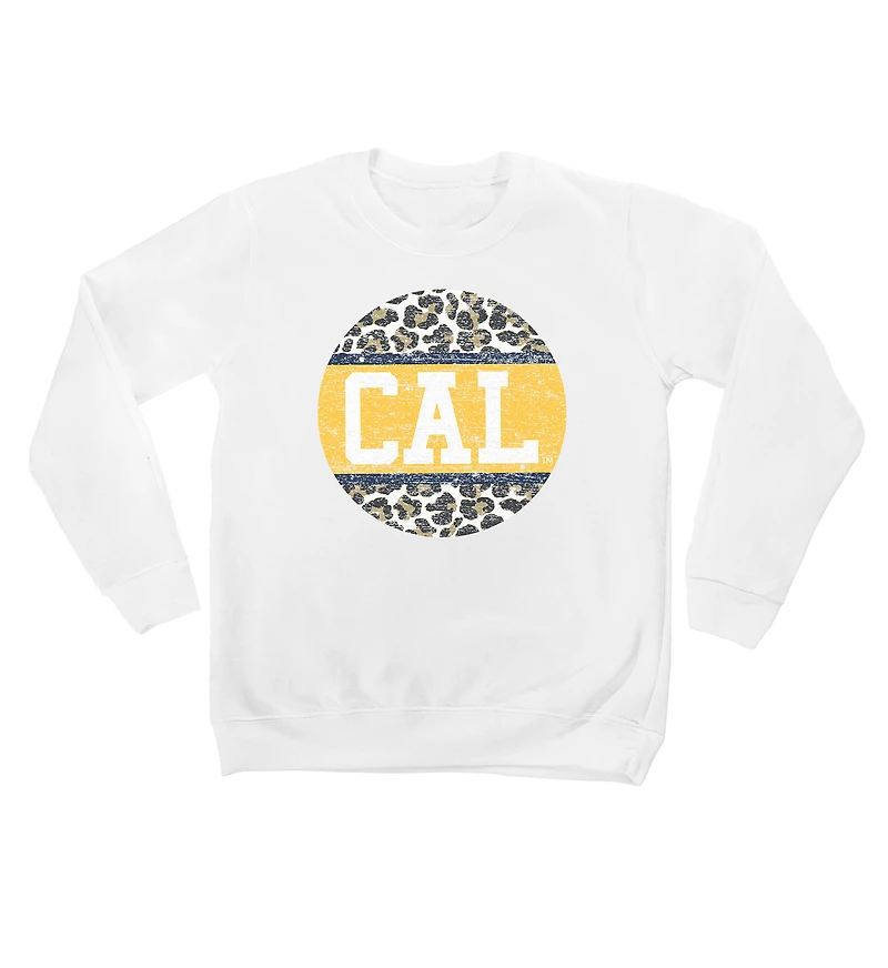 Youth White Cal Bears Scoop & Score Pullover Sweatshirt