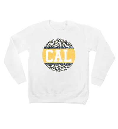 Youth White Cal Bears Scoop & Score Pullover Sweatshirt