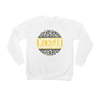 Youth White Michigan Wolverines Scoop & Score Pullover Sweatshirt
