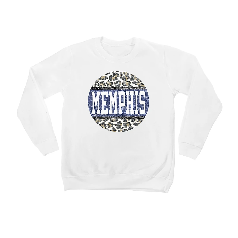Youth White Memphis Tigers Scoop & Score Pullover Sweatshirt