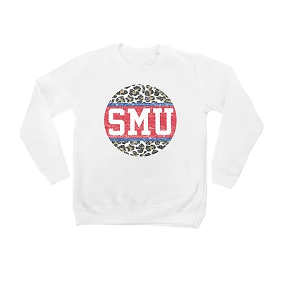 Youth White SMU Mustangs Scoop & Score Pullover Sweatshirt