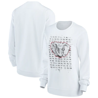 Women's White Alabama Crimson Tide Bold Type Perfect Pullover Sweatshirt