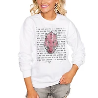 Women's White Arkansas Razorbacks Bold Type Perfect Pullover Sweatshirt