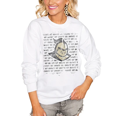 Women's White UCF Knights Bold Type Perfect Pullover Sweatshirt