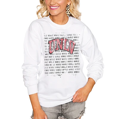 Women's White UNLV Rebels Bold Type Perfect Pullover Sweatshirt